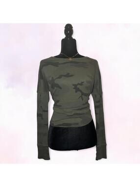 TNA Green Camo Long Sleeve Shirt Oversized Size S